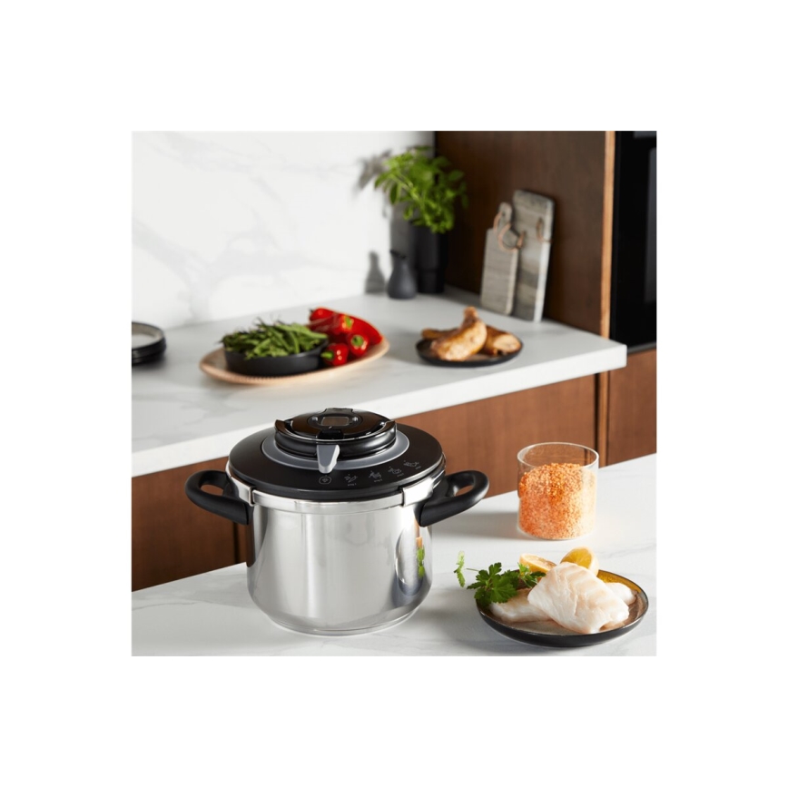 Tefal - Panela de pressão CLIPSO+ CHEF 6 L em aço inoxidável