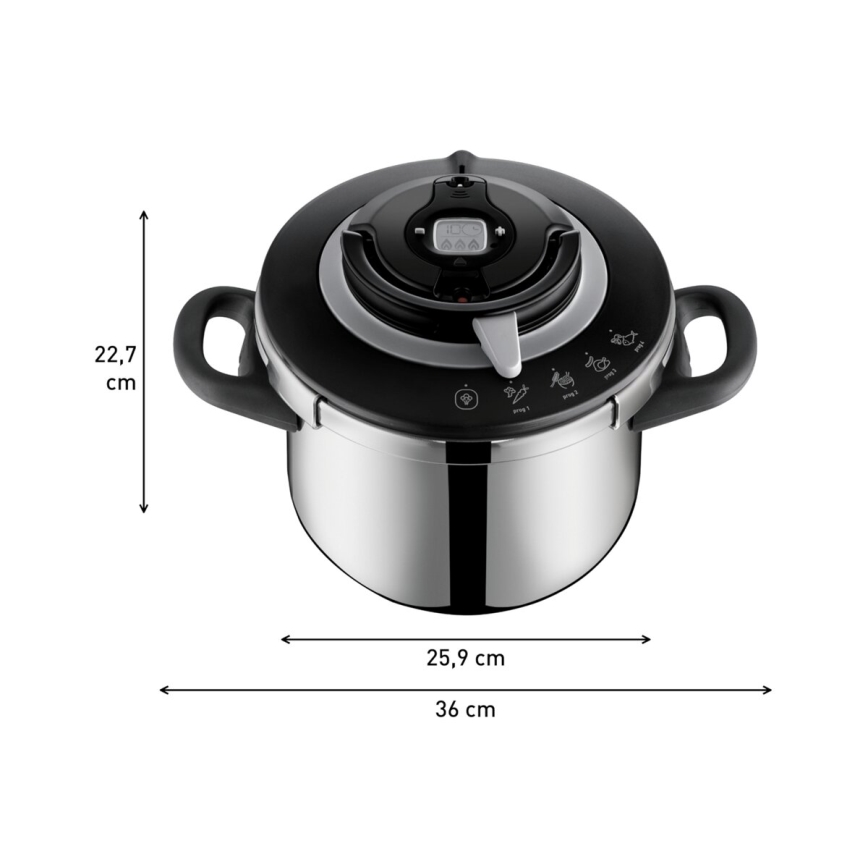 Tefal - Panela de pressão CLIPSO+ CHEF 6 L em aço inoxidável
