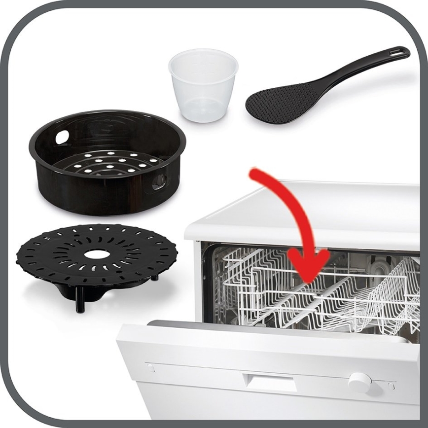 Tefal - Panela de pressão elétrica multifuncional ALL IN ONE POT 1100W/230V cromado mate/preto