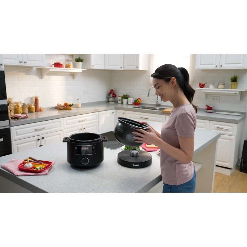 Tefal - Panela elétrica multifunções TURBO CUISINE 4,8 l 1090W/230V preto