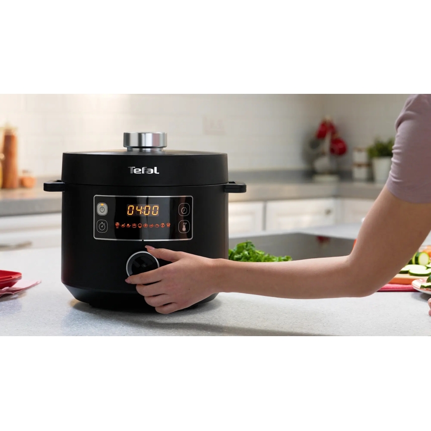 Tefal - Panela elétrica multifunções TURBO CUISINE 4,8 l 1090W/230V preto