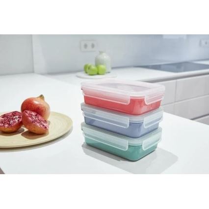 Tefal - Recipiente para alimentos 0,55 l MSEAL COLOR azul