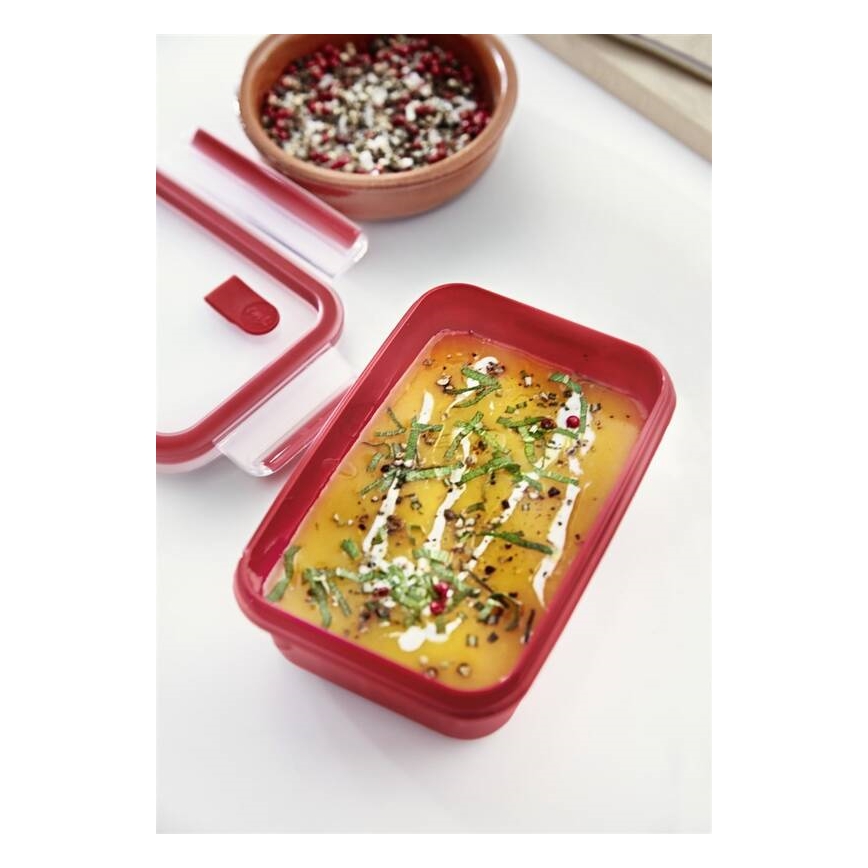 Tefal - Recipiente para alimentos 0,8 l MASTER SEAL MICRO vermelho