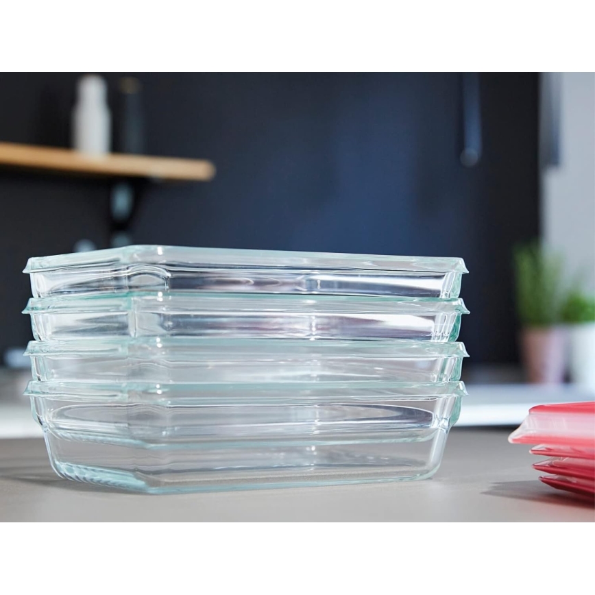 Tefal - Recipiente para alimentos 0,8 l MSEAL GLASS vermelho/copo