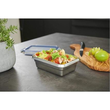 Tefal - Recipiente para alimentos 0,8 l MSEAL STEEL azul/aço inoxidável