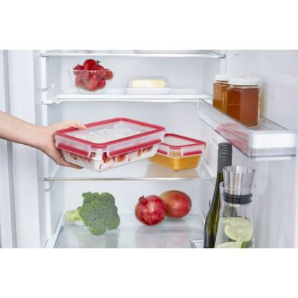 Tefal - Recipiente para alimentos 0,85 l MSEAL GLASS vermelho/copo