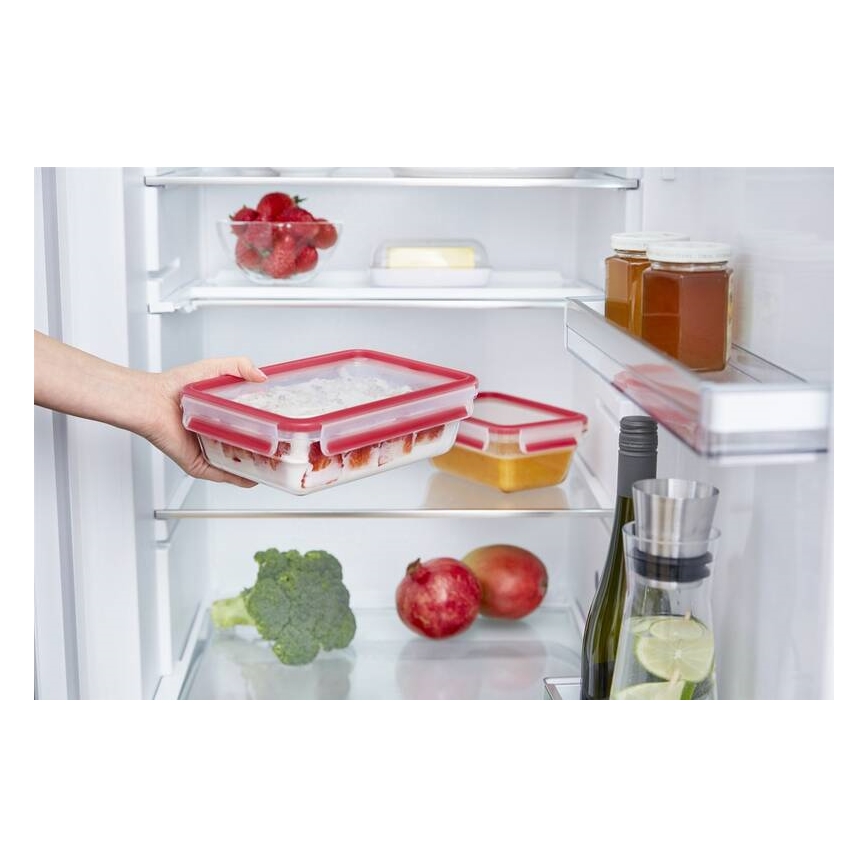 Tefal - Recipiente para alimentos 0,85 l MSEAL GLASS vermelho/copo