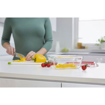 Tefal - Recipiente para alimentos 0,85 l MSEAL GLASS vermelho/copo