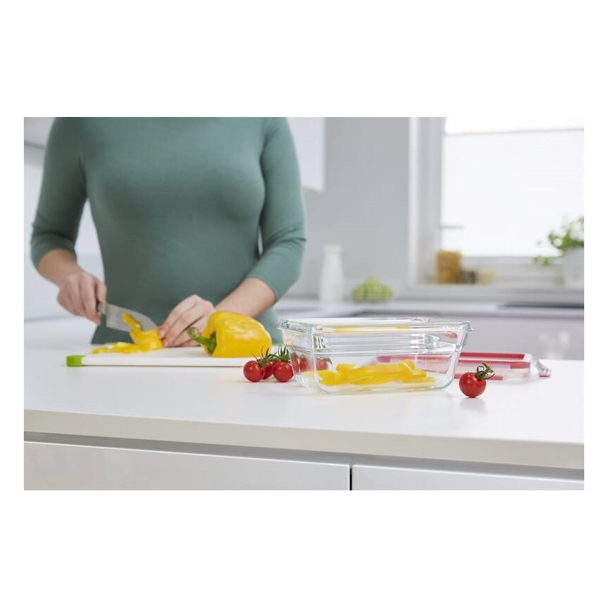 Tefal - Recipiente para alimentos 0,85 l MSEAL GLASS vermelho/copo