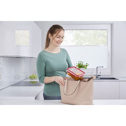 Tefal - Recipiente para alimentos 0,85 l MSEAL GLASS vermelho/copo
