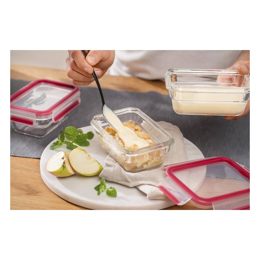 Tefal - Recipiente para alimentos 1,1 l MSEAL GLASS vermelho/copo
