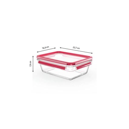 Tefal - Recipiente para alimentos 1,3 l MSEAL GLASS vermelho/copo