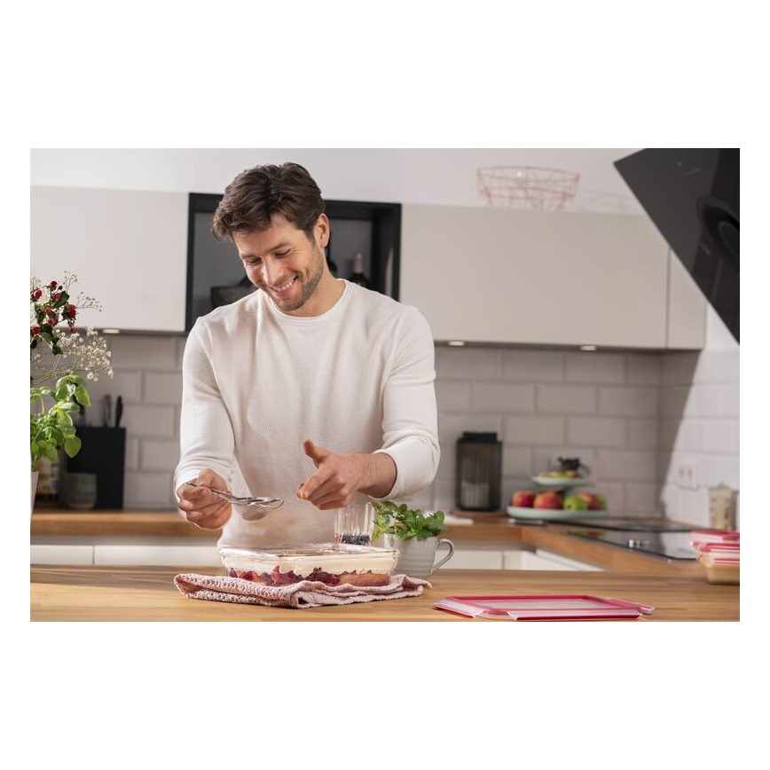 Tefal - Recipiente para alimentos 2 l MSEAL GLASS vermelho/copo