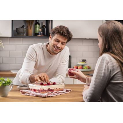 Tefal - Recipiente para alimentos 2 l MSEAL GLASS vermelho/copo
