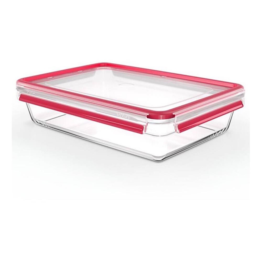 Tefal - Recipiente para alimentos 3 l MSEAL GLASS vermelho/copo