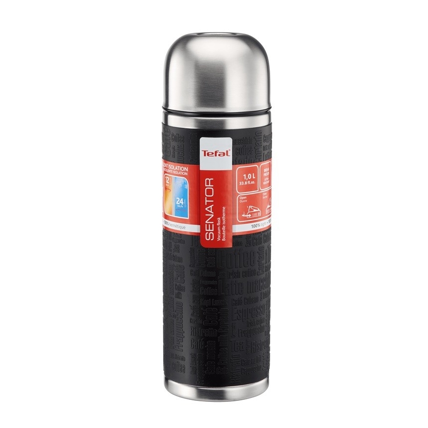 Tefal - Termo com uma caneca 1 l SENATOR aço inoxidável/preto