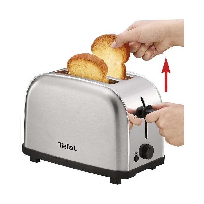 Tefal - Torradeira com 2 espaços ULTRA MINI 700W/230V cromado mate