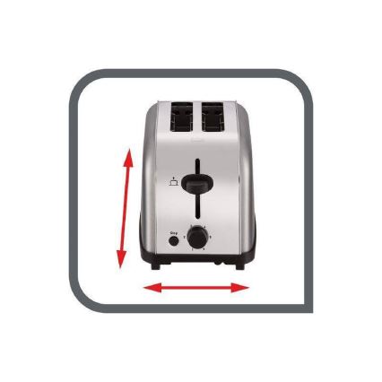 Tefal - Torradeira com 2 espaços ULTRA MINI 700W/230V cromado mate