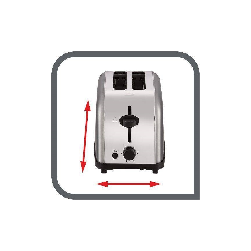 Tefal - Torradeira com 2 espaços ULTRA MINI 700W/230V cromado mate