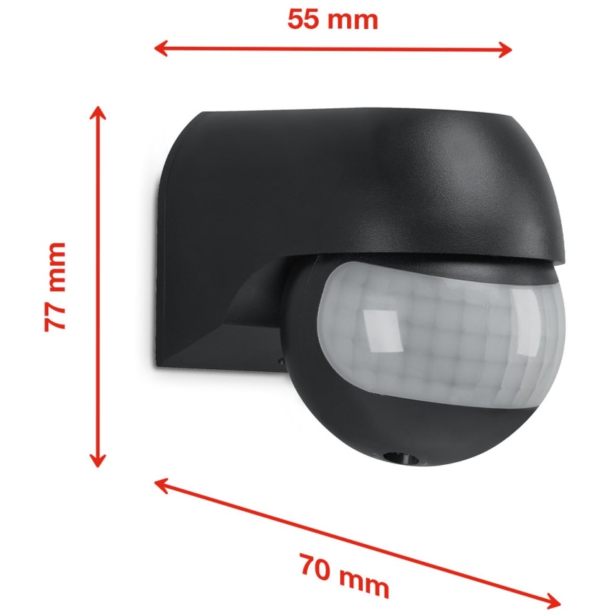 Telefunken 306405TF - Sensor de movimento exterior 230V IP44 preto