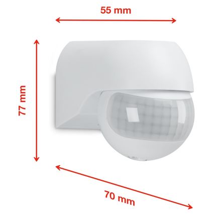 Telefunken 306406TF - Sensor de movimento exterior 230V IP44 branco