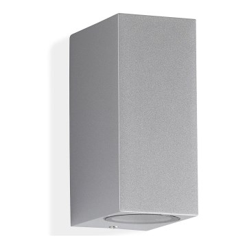 Telefunken 307004TF - Iluminação de parede exterior LED 2xGU10/5W/230V IP44 prateado