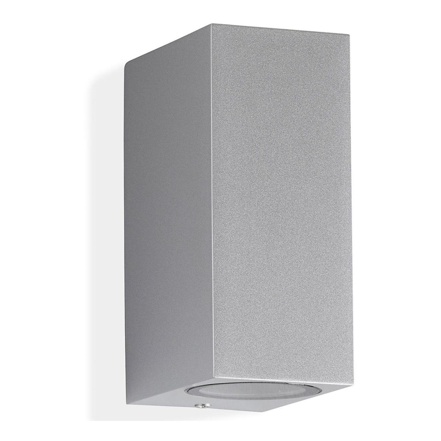 Telefunken 307004TF - Iluminação de parede exterior LED 2xGU10/5W/230V IP44 prateado