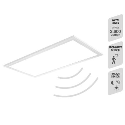 Telefunken 308706TF - Iluminação de teto LED com sensor LED/36W/230V