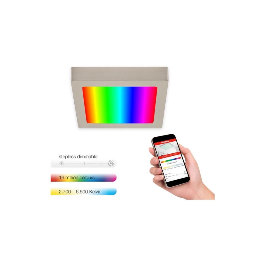 Telefunken 311002TF - Iluminação de teto LED RGBW com regulação LED/12W/230V 2700-6500K Wi-Fi Tuya