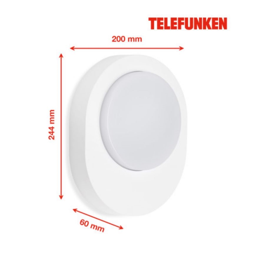 Telefunken 312006TF - Iluminação de parede exterior LED LED/8W/230V IP44 branco