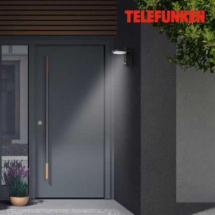 Telefunken 312505TF-LED Iluminação de parede exterior com sensor LED/10W/230V IP44 preto