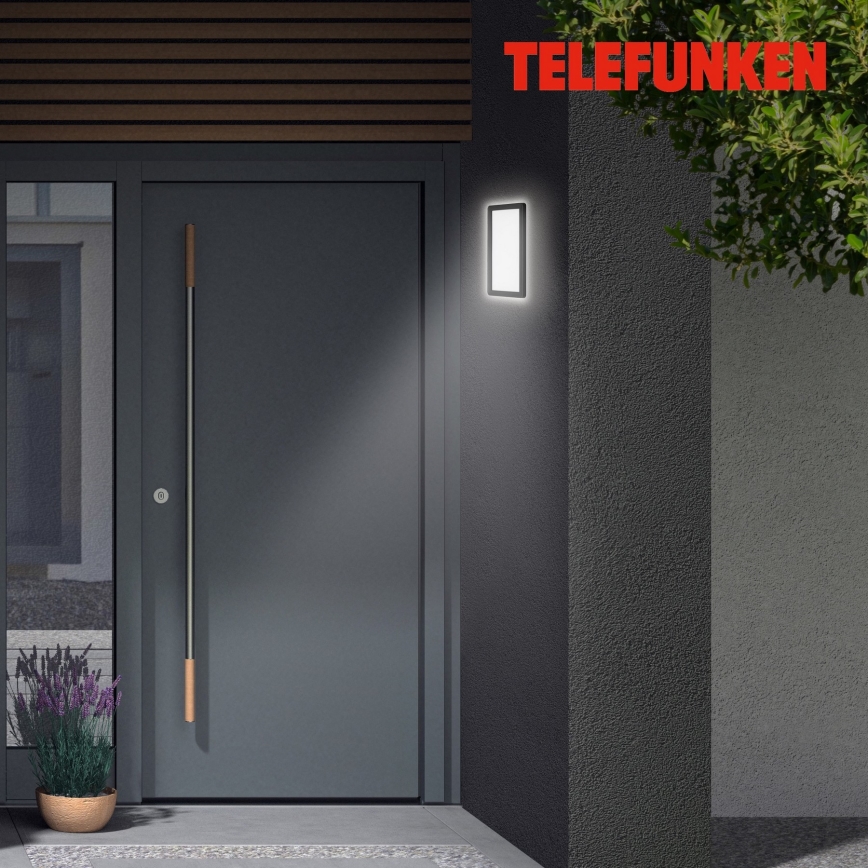 Telefunken 313605TF - Iluminação de parede exterior LED LED/16W/230V IP44 preto