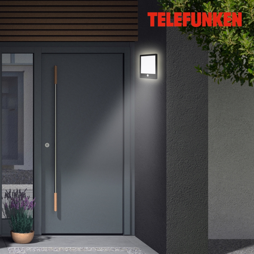 Telefunken 313805TF - LED Iluminação de parede exterior com sensor LED/15W/230V IP44