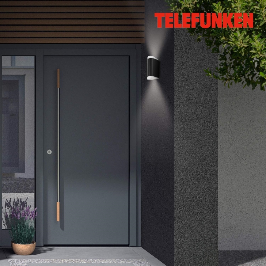 Telefunken 314905TF - Iluminação de parede exterior LED 2xGU10/5W/230V IP44 preto