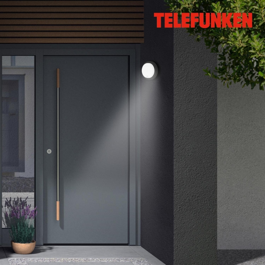 Telefunken 315305TF - LED Iluminação de parede exterior com sensor LED/12W/230V IP44 preto