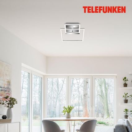Telefunken 318608TF - Iluminação de teto LED com sensor FRAME LED/17W/230V 3000K cromado mate