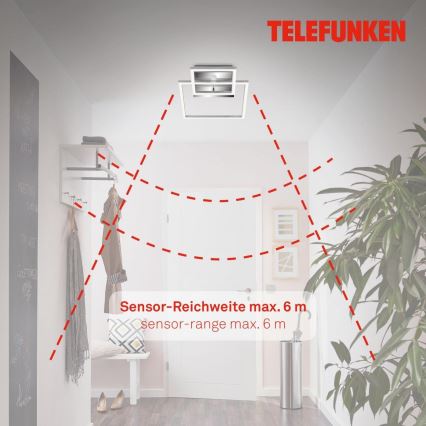 Telefunken 318608TF - Iluminação de teto LED com sensor FRAME LED/17W/230V 3000K cromado mate