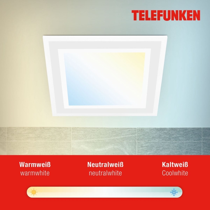 Telefunken 318806TF - Iluminação de teto LED RGBW com regulação LED/24W/230V 3000-6500K + comando