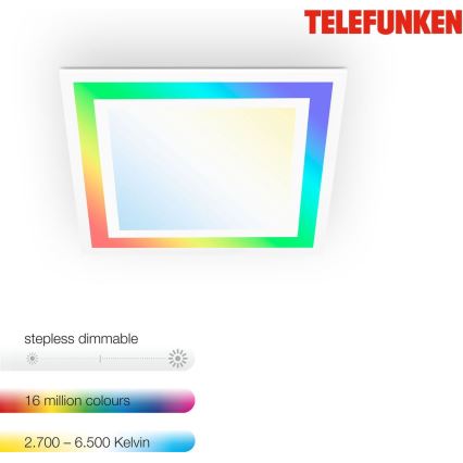 Telefunken 318806TF - Iluminação de teto LED RGBW com regulação LED/24W/230V 3000-6500K + comando