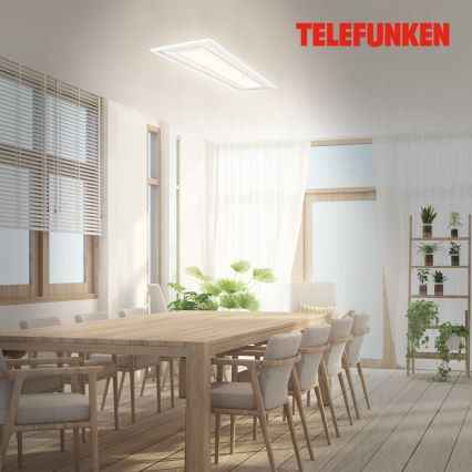 Telefunken 318906TF - Luminária de teto LED RGBW regulável LED/24W/230V 3000-6500K 25x100 cm + controlo remoto