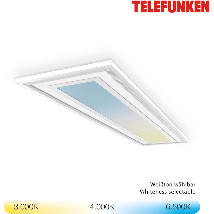 Telefunken 318906TF - Luminária de teto LED RGBW regulável LED/24W/230V 3000-6500K 25x100 cm + controlo remoto
