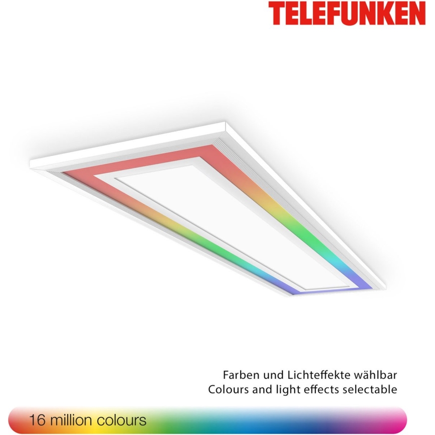 Telefunken 318906TF - Luminária de teto LED RGBW regulável LED/24W/230V 3000-6500K 25x100 cm + controlo remoto