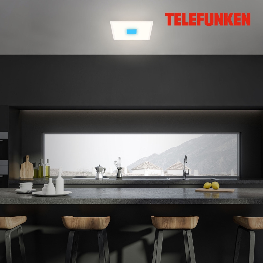 Telefunken 319106TF - Iluminação de teto RGBW com regulação LED/24W/230V 2700-6500K branco + controlo remoto