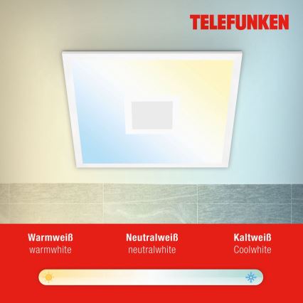 Telefunken 319106TF - Iluminação de teto RGBW com regulação LED/24W/230V 2700-6500K branco + controlo remoto