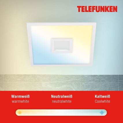 Telefunken 319506TF - Iluminação de teto RGBW com regulação LED/36W/230V 2700-6500K branco + controlo remoto