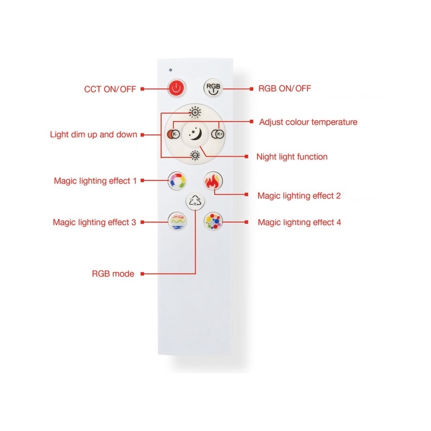 Telefunken 319704TF - Iluminação de teto LED RGB com regulação LED/24W/230V 3000-6500K + comando