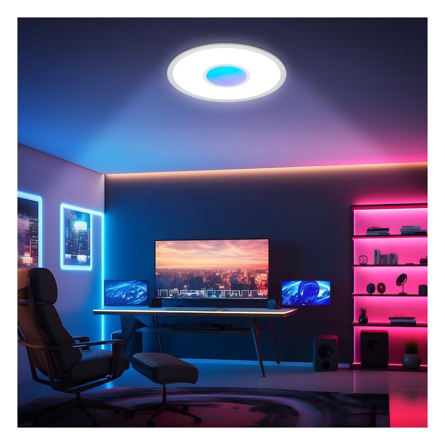 Telefunken 320104TF - Luminária de teto LED RGBW regulável LED/21W/230V 3000-6500K Ø 45 cm + controlo remoto