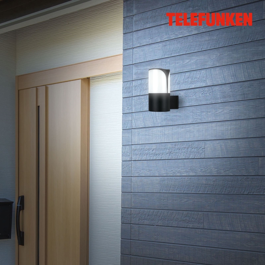 Telefunken 320305TF - Iluminação de parede exterior 1xE27/12W/230V IP44 preto
