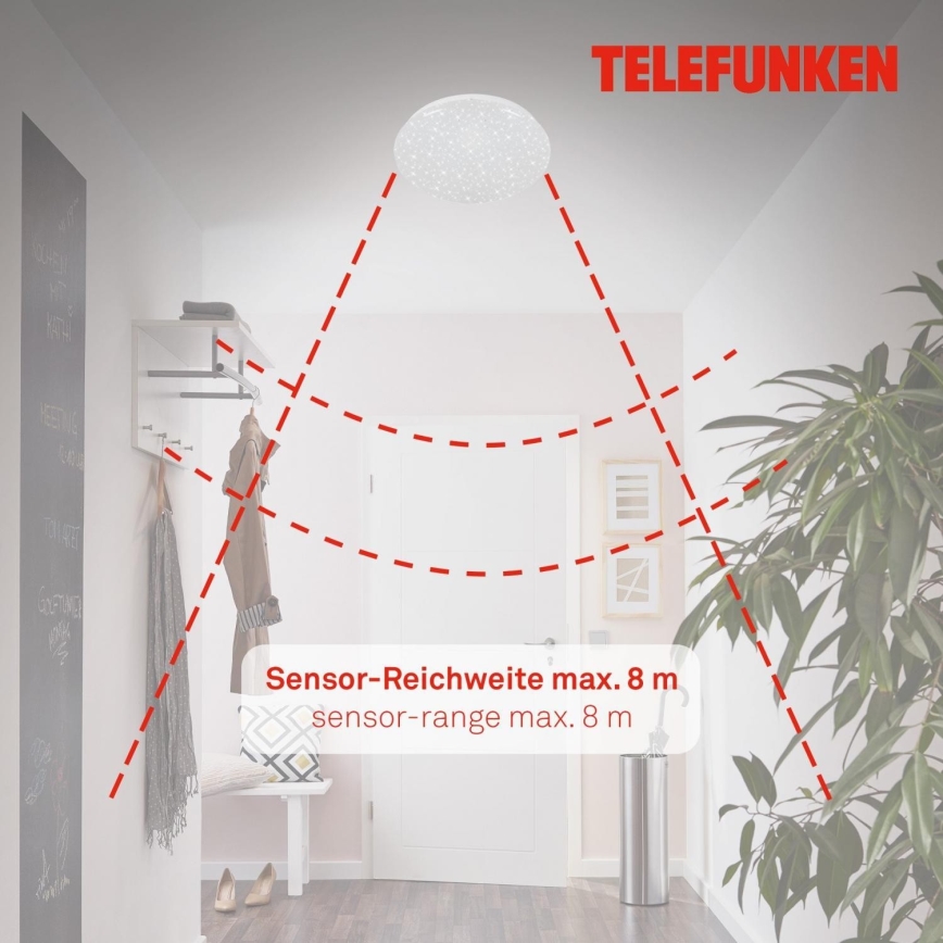 Telefunken 601706TF - Iluminação de teto LED com sensor LED/12W/230V diâmetro 27 cm