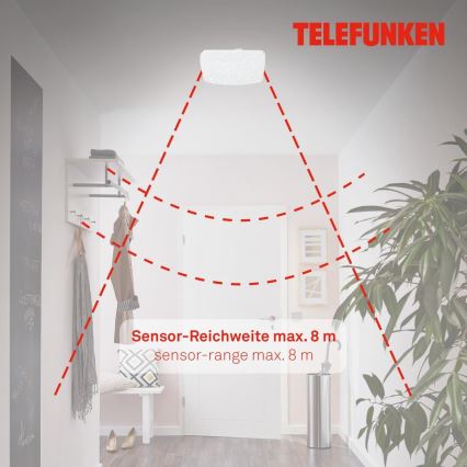 Telefunken 601906TF - Iluminação de teto LED com sensor LED/12W/230V 4000K